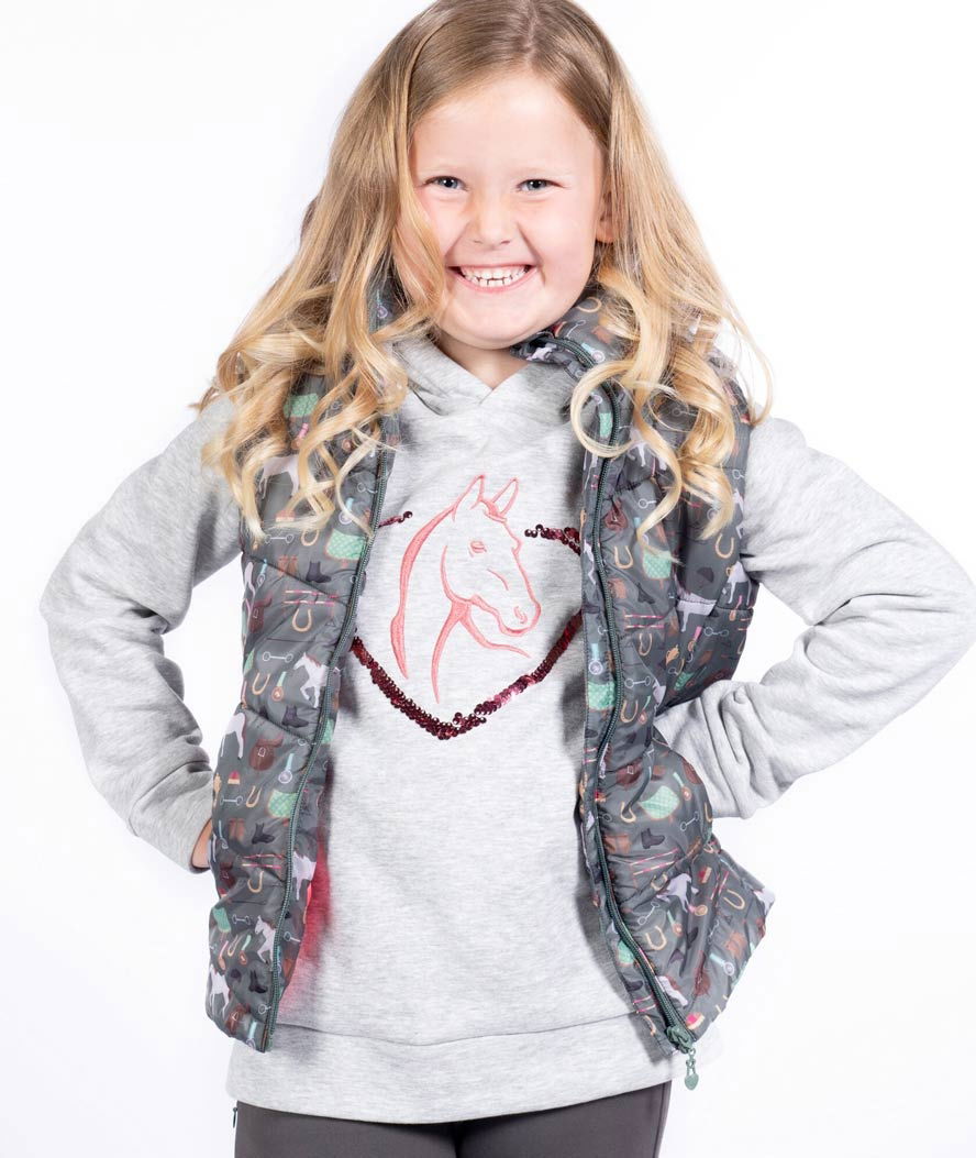 Gilet smanicato da equitazione soggetti equestri per bambina modello Judy - foto 1