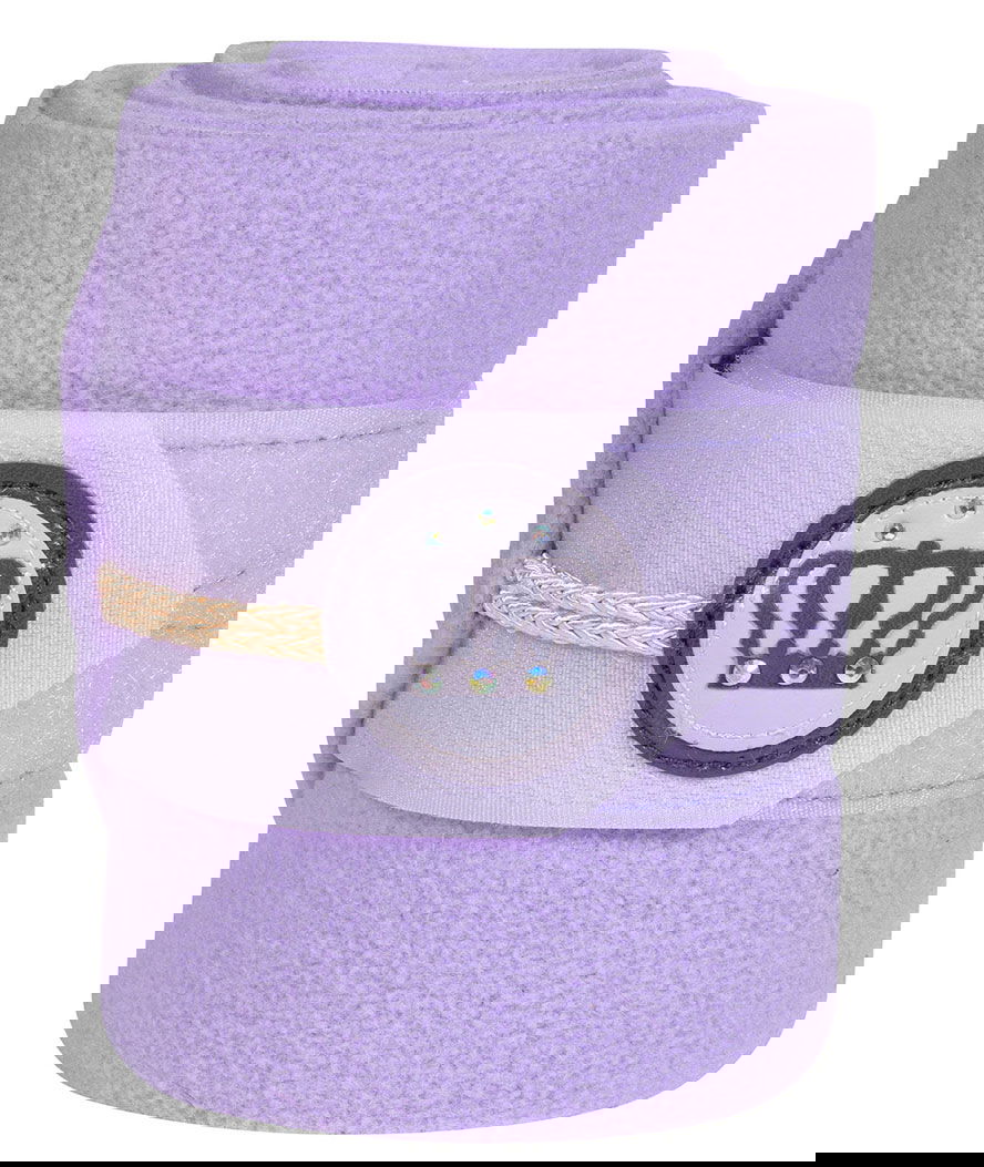 Fasce equitazione in pile con passamaneria e corona strass set 4 pezzi modello Lavender Bay