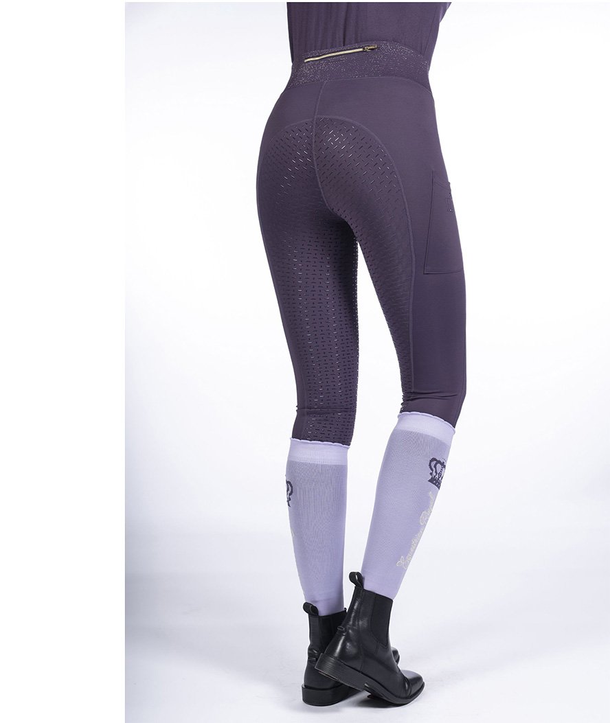 Leggins equitazione con silicone totale interno gamba e fascia alta in vita modello Lavender Bay - foto 10