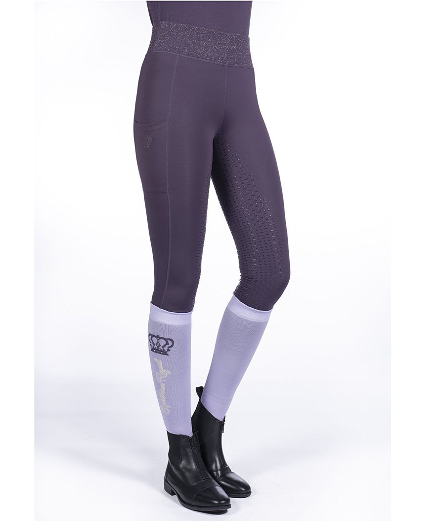 Leggins equitazione con silicone totale interno gamba e fascia alta in vita modello Lavender Bay - foto 9