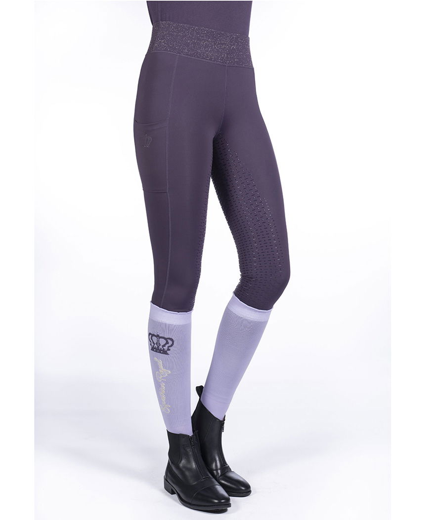 Leggins equitazione con silicone totale interno gamba e fascia alta in vita modello Lavender Bay - foto 9