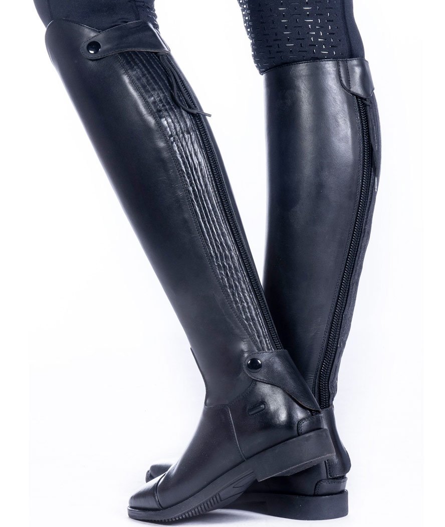Stivali in cuoio per equitazione da donna con inserto elastico modello Oxford corto/standard - foto 3