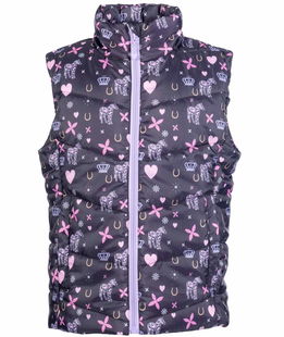 Gilet equitazione smanicato con zip per bambina modello Lola