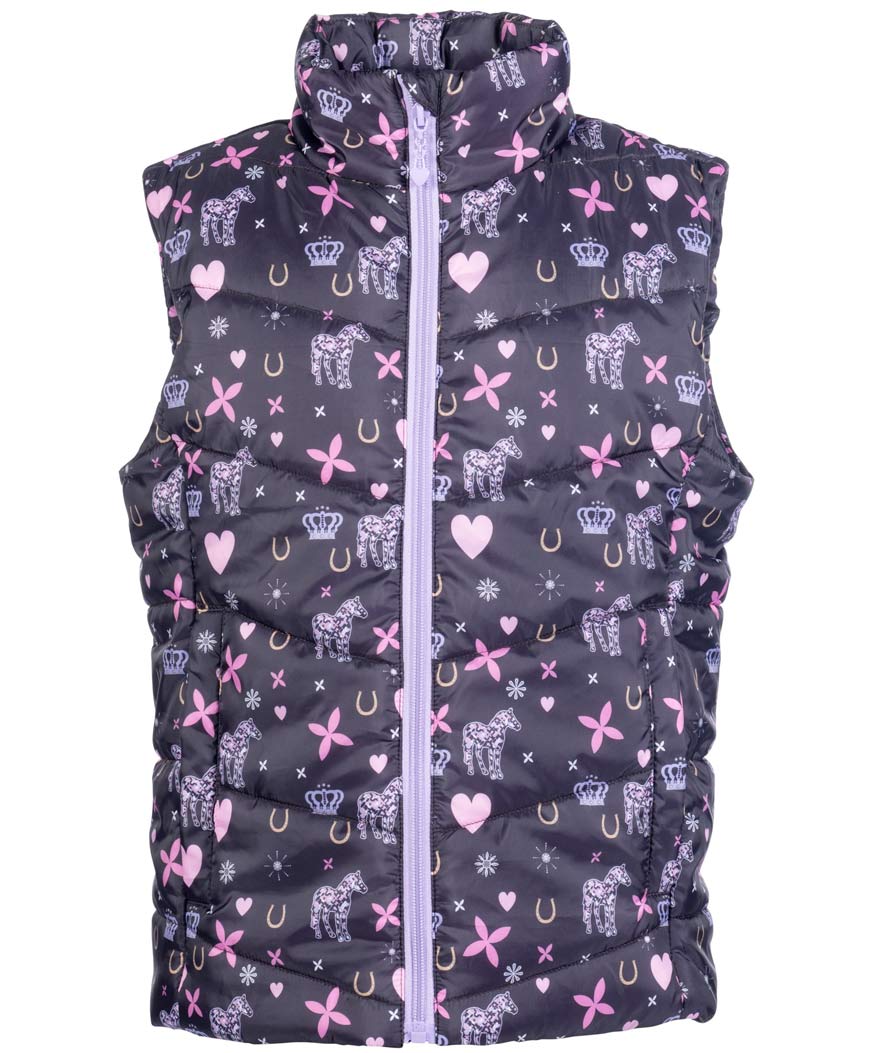 Gilet equitazione smanicato trapuntato con zip per bambina modello Lola