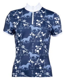 Polo a manica corta donna sagomato in vita con zip modello Bloomsbury