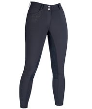 Pantaloni da equitazione donna con rinforzo in pelle scamosciata e decori modello Savona