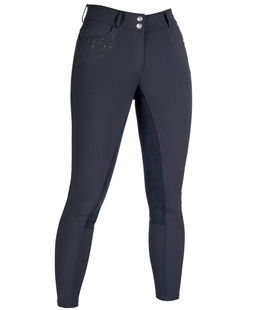 Pantaloni da equitazione donna con rinforzo in pelle scamosciata e decori modello Savona