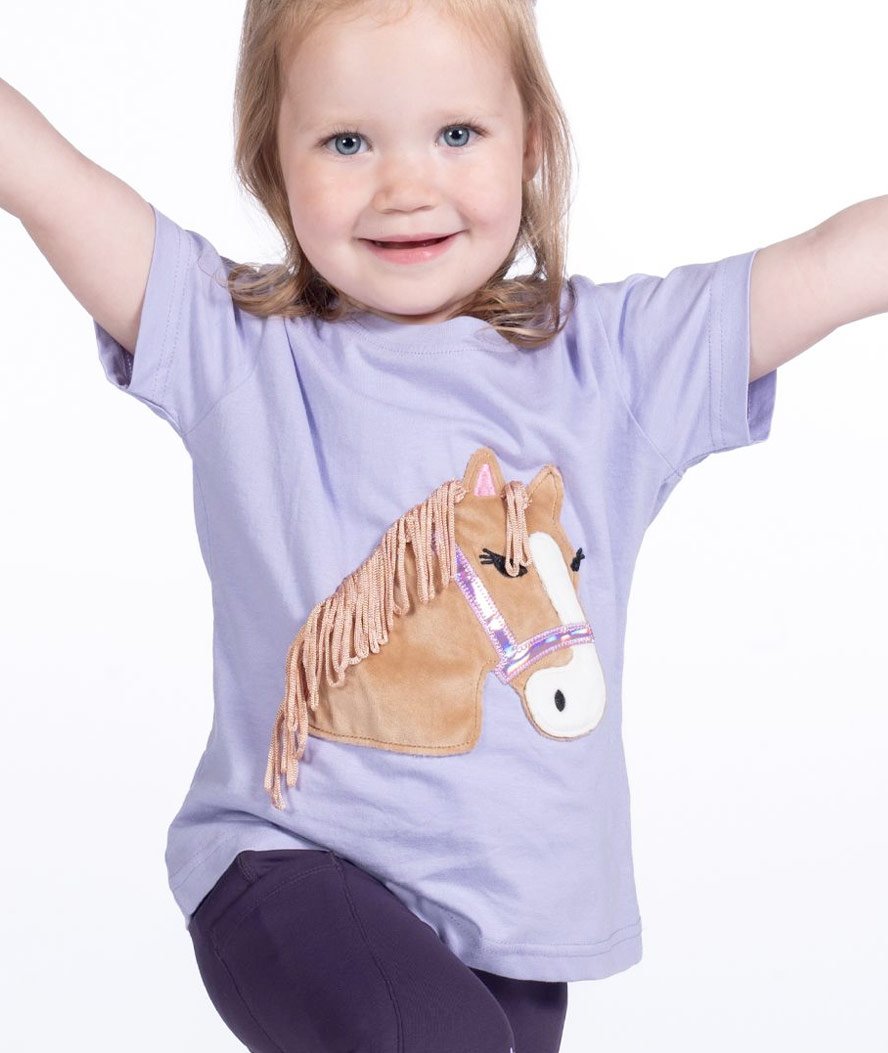 Maglietta equitazione bambina a manica corta con criniera applicata modello Lola - foto 1