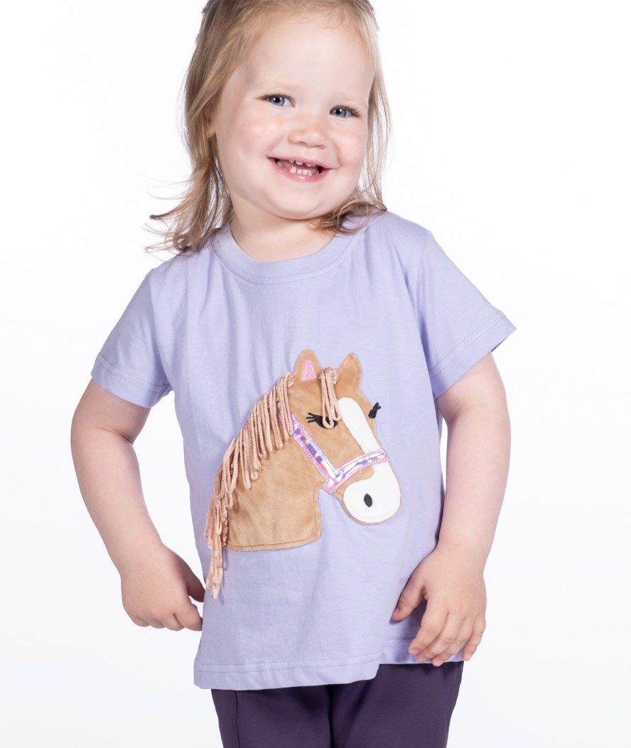 Maglietta equitazione bambina a manica corta con criniera applicata modello Lola - foto 2