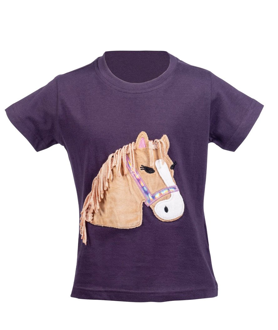 Maglietta equitazione bambina a manica corta con criniera applicata modello Lola - foto 5
