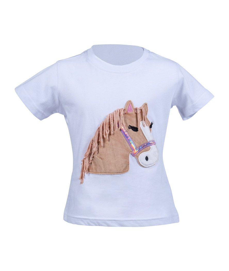 Maglietta equitazione bambina a manica corta con criniera applicata modello Lola - foto 6