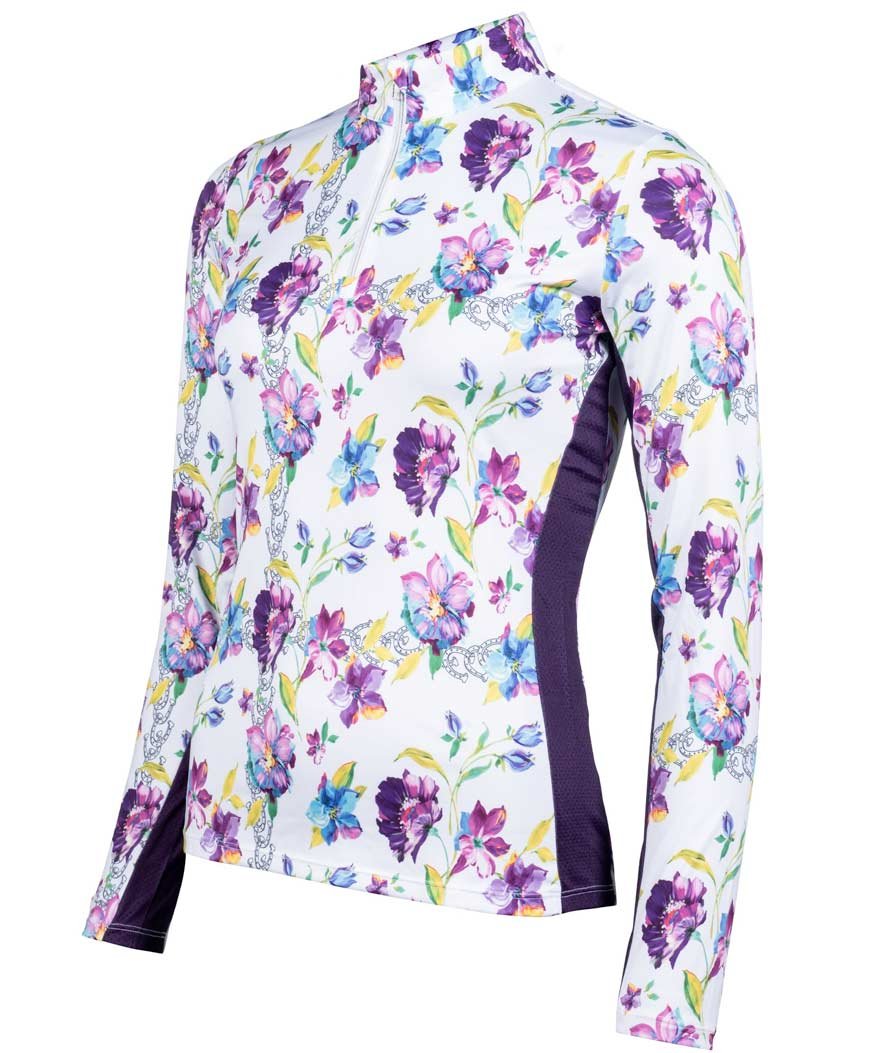 Camicia da equitazione a manica lunga con fantasia fiori modello Lilac Flower - foto 1