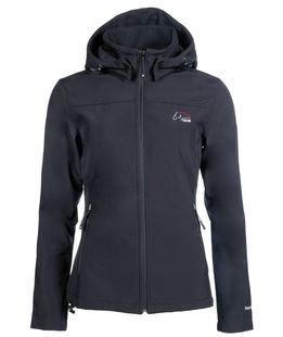 Giacca in softshell per donna modello HKM con cappuccio e zip