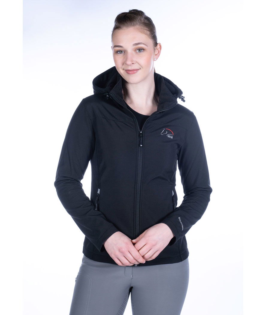 Giacca in softshell per donna con cappuccio e zip modello HKM - foto 3