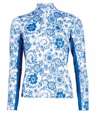 Maglietta tecnica da equitazione con zip frontale modello Blue Flower
