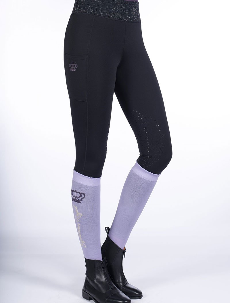 Leggins equitazione con silicone interno ginocchia e fascia alta in vita modello Lavender Bay - foto 4