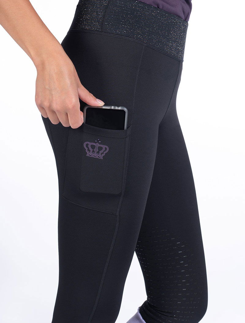 Leggins equitazione con silicone interno ginocchia e fascia alta in vita modello Lavender Bay - foto 7