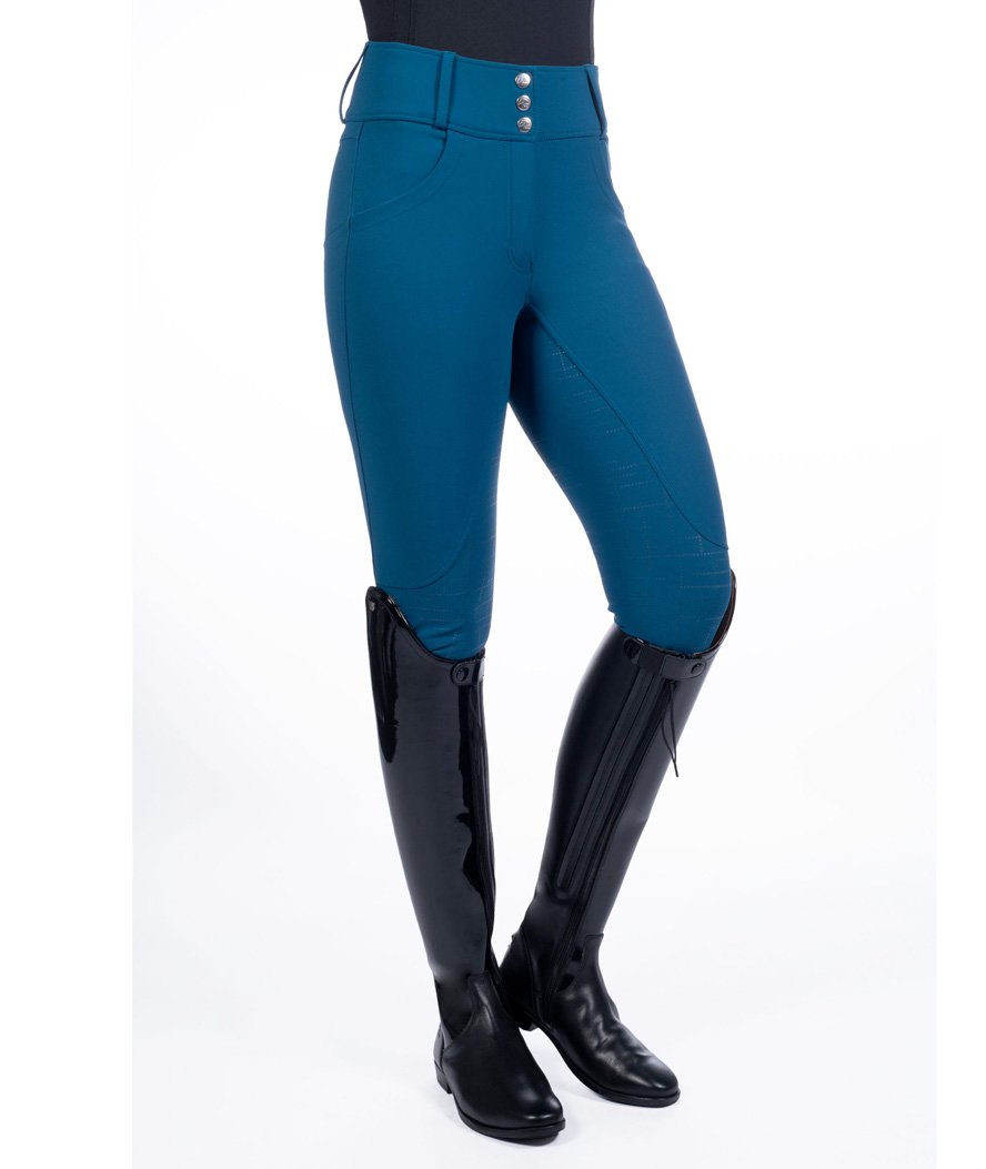 Pantaloni equitazione da donna a vita alta modello Port Royal con silicone totale - foto 3