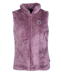 Gilet pile in pelliccetta per bambina modello Alva con cappuccio