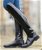 Stivali equitazione in cuoio laccato da donna modello Lynette altezza/ polpaccio standard - foto 1