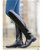 Stivali in cuoio laccato per equitazione modello Lynette altezza lunga polpaccio standard - foto 2