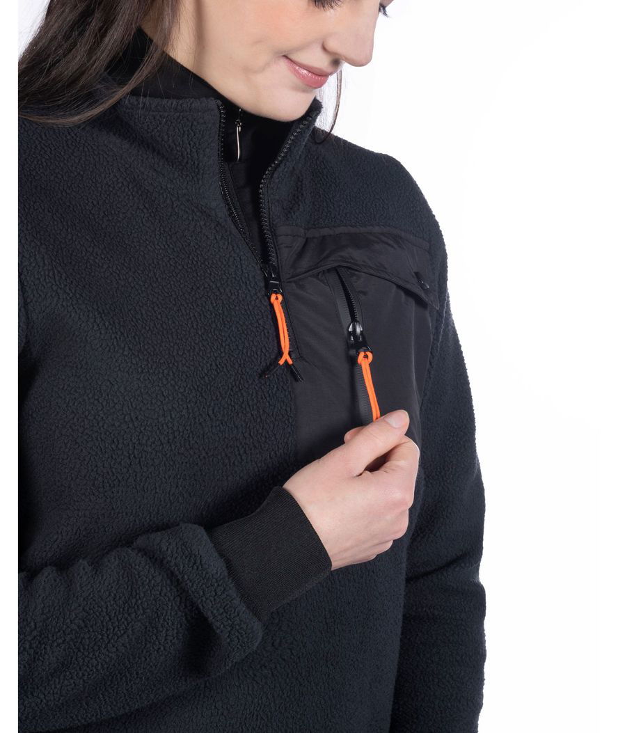 Pullover unisex per equitazione modello Orsacchiotto con tasca frontale e zip a contrasto - foto 3