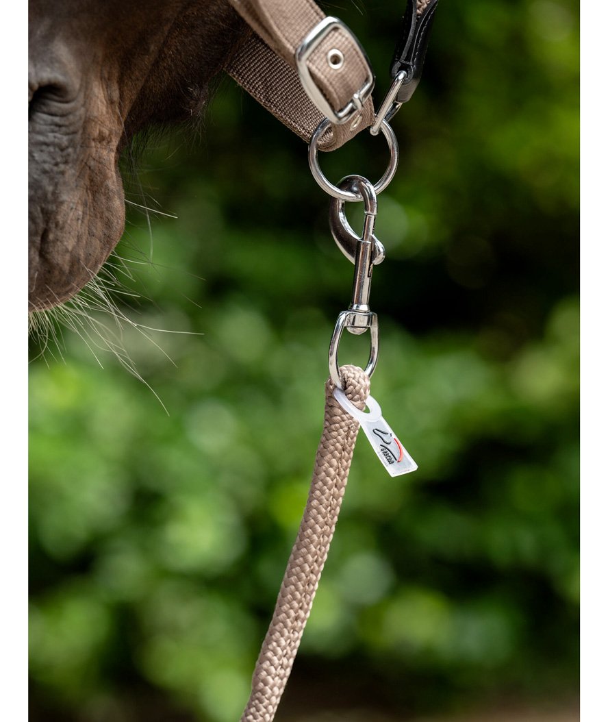 Lunghina per cavalli da 180 cm in nylon rivestita in pelle con moschettone modello Carlotta - foto 5