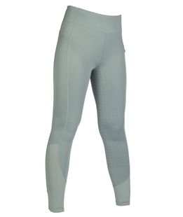 Leggings bambina da equitazione a vita alta tessuto elastico con seduta integrale in silicone modello Harbour Island