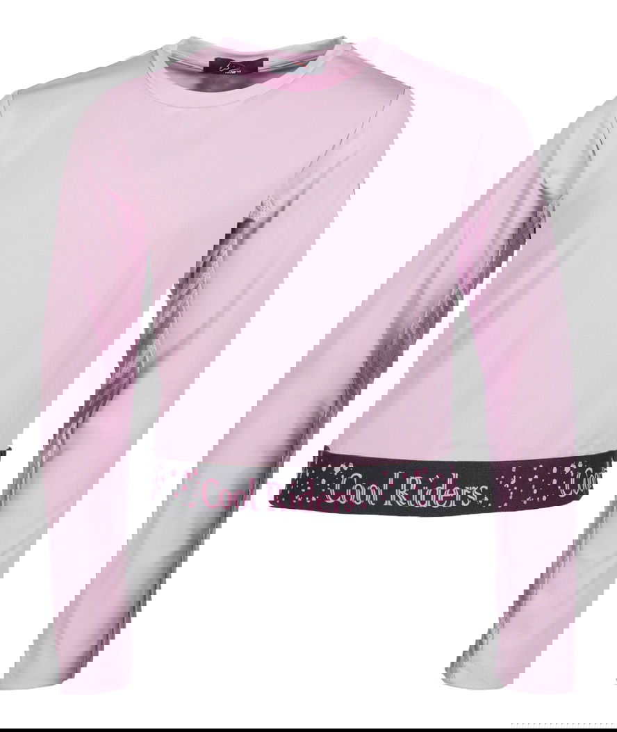Maglia cropped manica lunga da bambina con inserto in rete e fascia elastica in vita modello Hailey