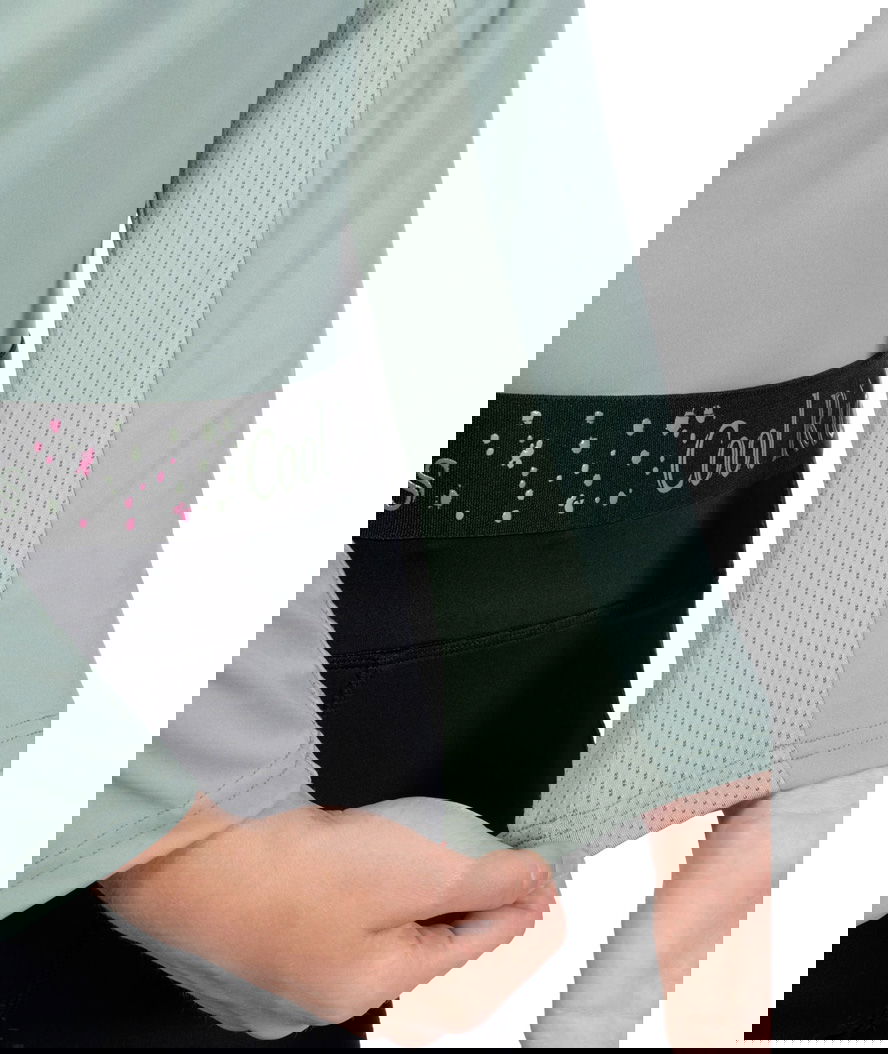 Maglia cropped manica lunga da bambina con inserto in rete e fascia elastica in vita modello Hailey - foto 4