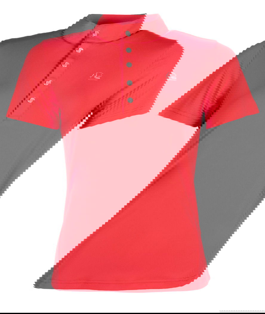 T-Shirt manica corta da donna tessuto tecnico traspirante con colletto rialzato e bottoni automatici modello Aruba - foto 1