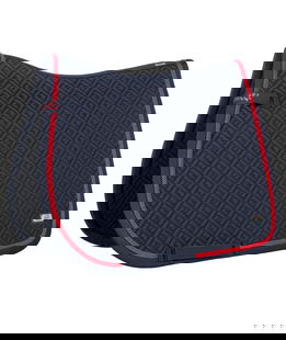 Sottosella inglese con passanti con chiusura in velcro e bordo con cordoncino modello Aruba da dressage o rettangolare