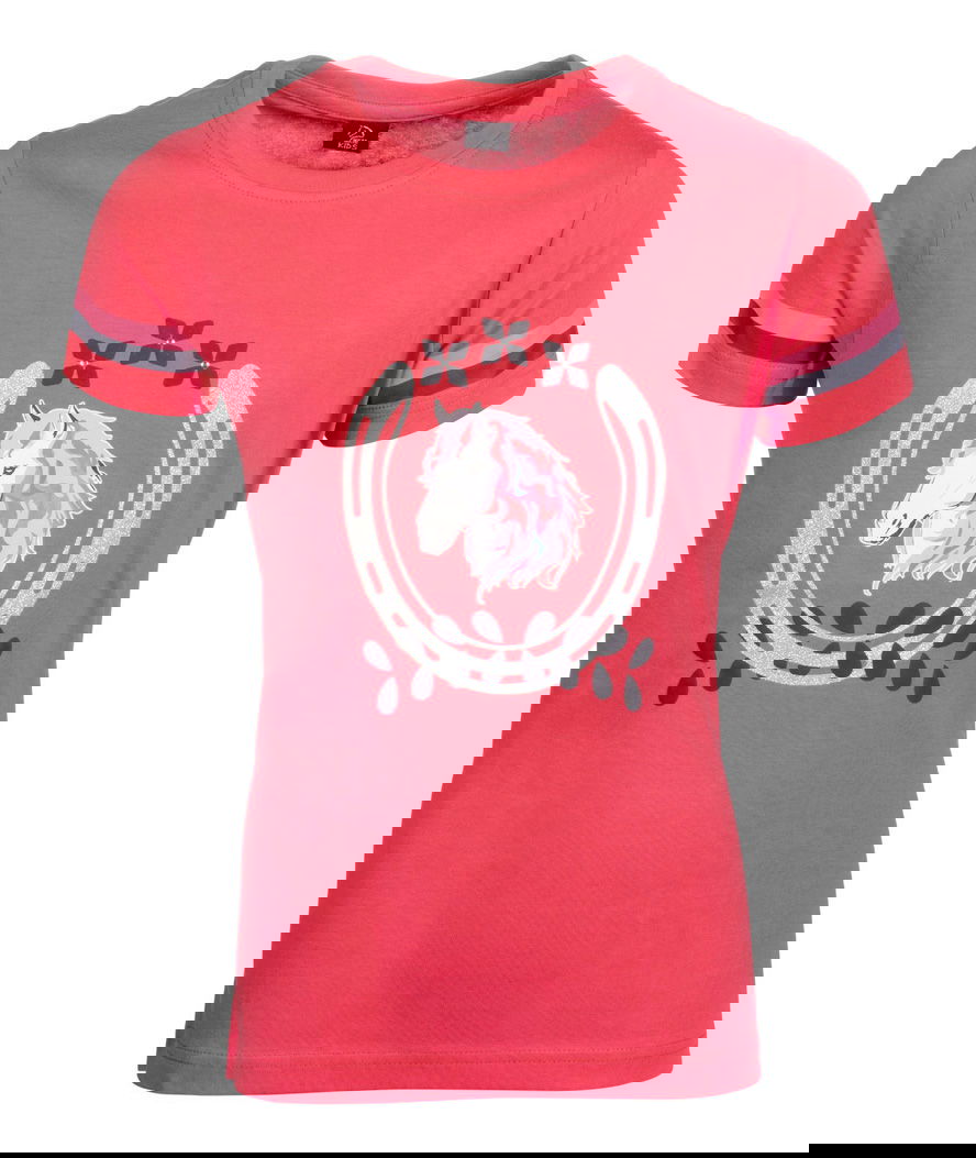 T-shirt manica corta da bambina in cotone fibra naturale con stampa decorativa modello Haymee - foto 1