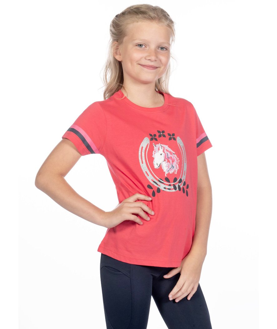 T-shirt manica corta da bambina in cotone fibra naturale con stampa decorativa modello Haymee - foto 6