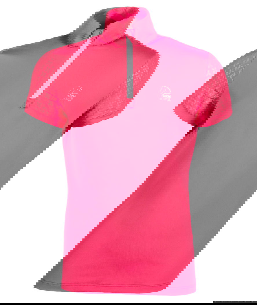 T-shirt manica corta bambina tessuto tecnico colletto rialzato e zip frontale modello Haymee