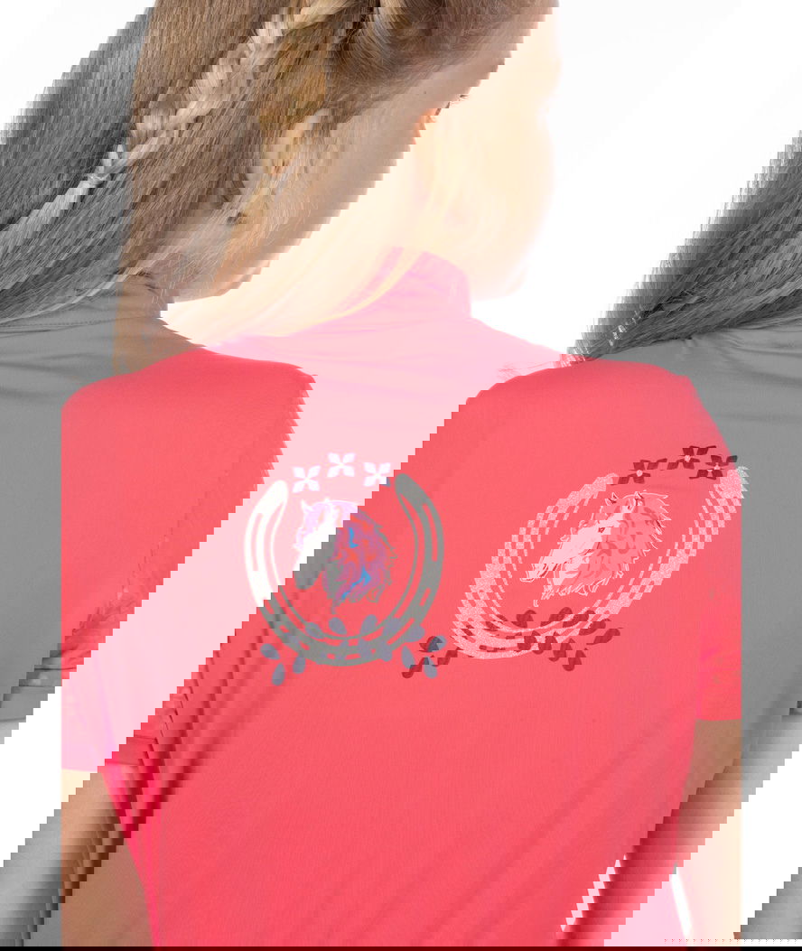 T-shirt manica corta bambina tessuto tecnico colletto rialzato e zip frontale modello Haymee - foto 3