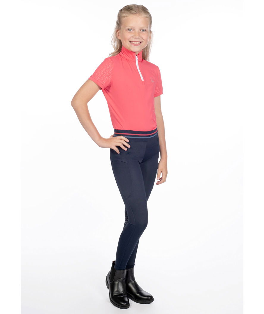 Leggings equitazione bambina modello Aymee con grip al ginocchio in silicone ed elastico in vita regolabile - foto 8