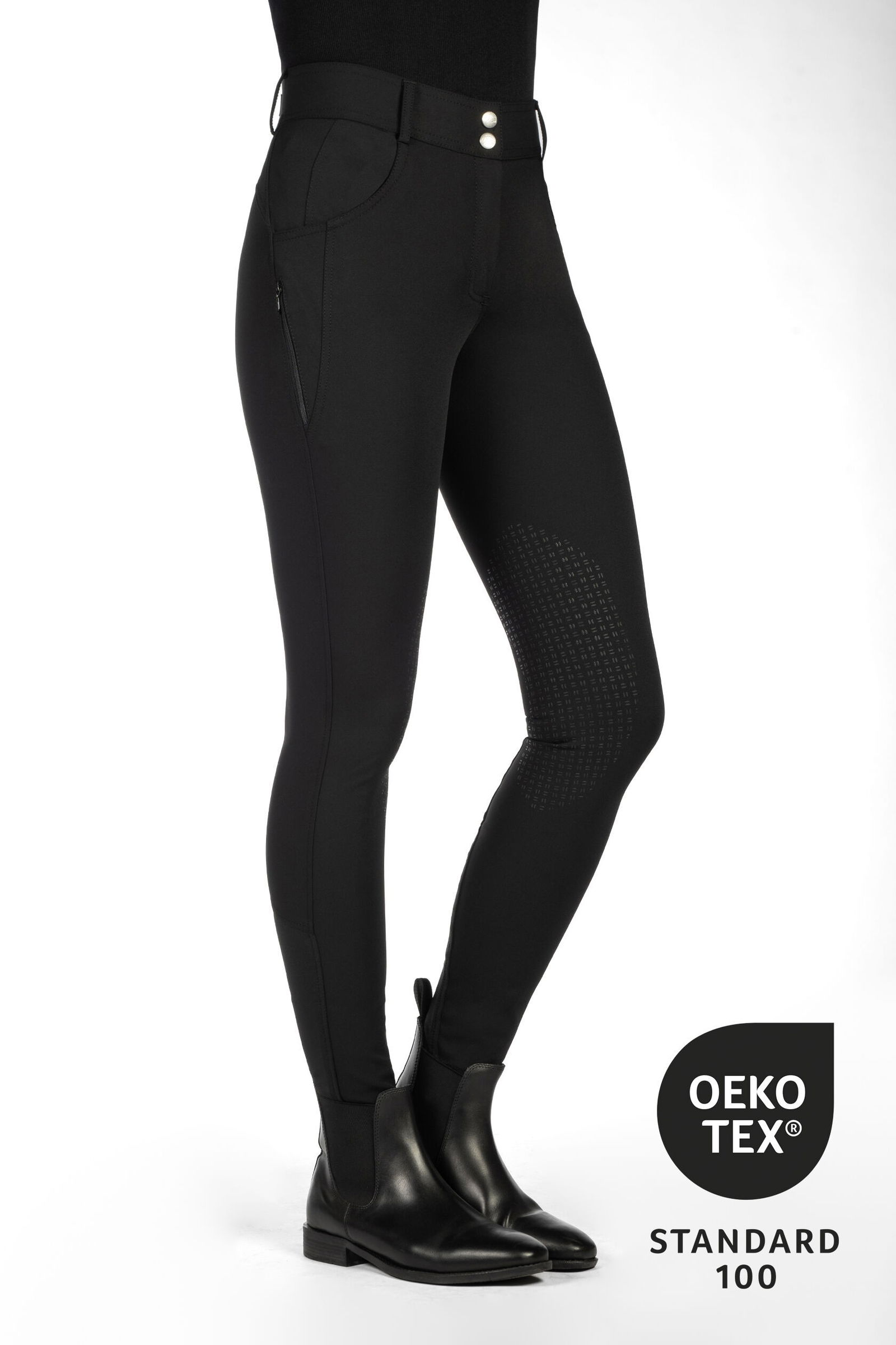 Pantaloni donna per equitazione modello Ari Mid Rise con grip al ginocchio in silicone - foto 1