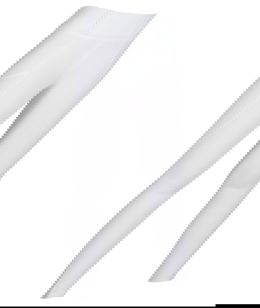 Leggings equitazione bianchi da bambina vita alta silicone totale modello Lisa ideali per concorso
