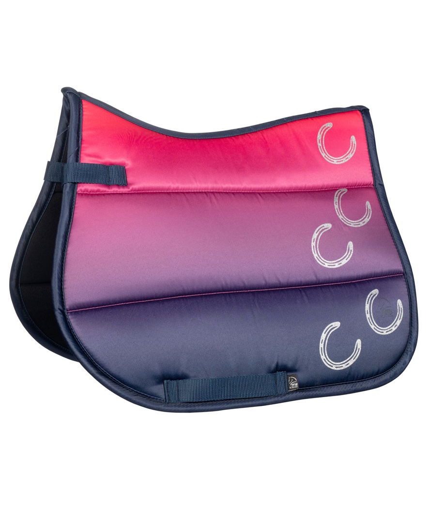 Sottosella inglese multicolor modello Aymee da dressage o rettangolare con decoro ferro di cavallo