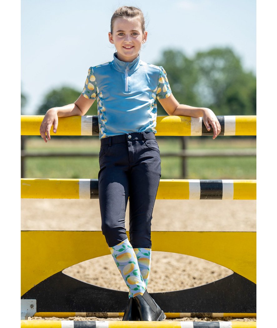 T-shirt da bambina equitazione traspirante con inserti in rete e cerniera frontale modello Essentials Austin Kids - foto 1