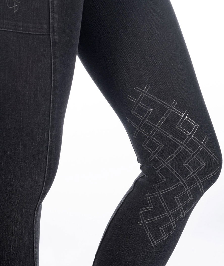 Jeans donna da equitazione elasticizzati con silicone al ginocchio modello Harbour Island Denim - foto 6