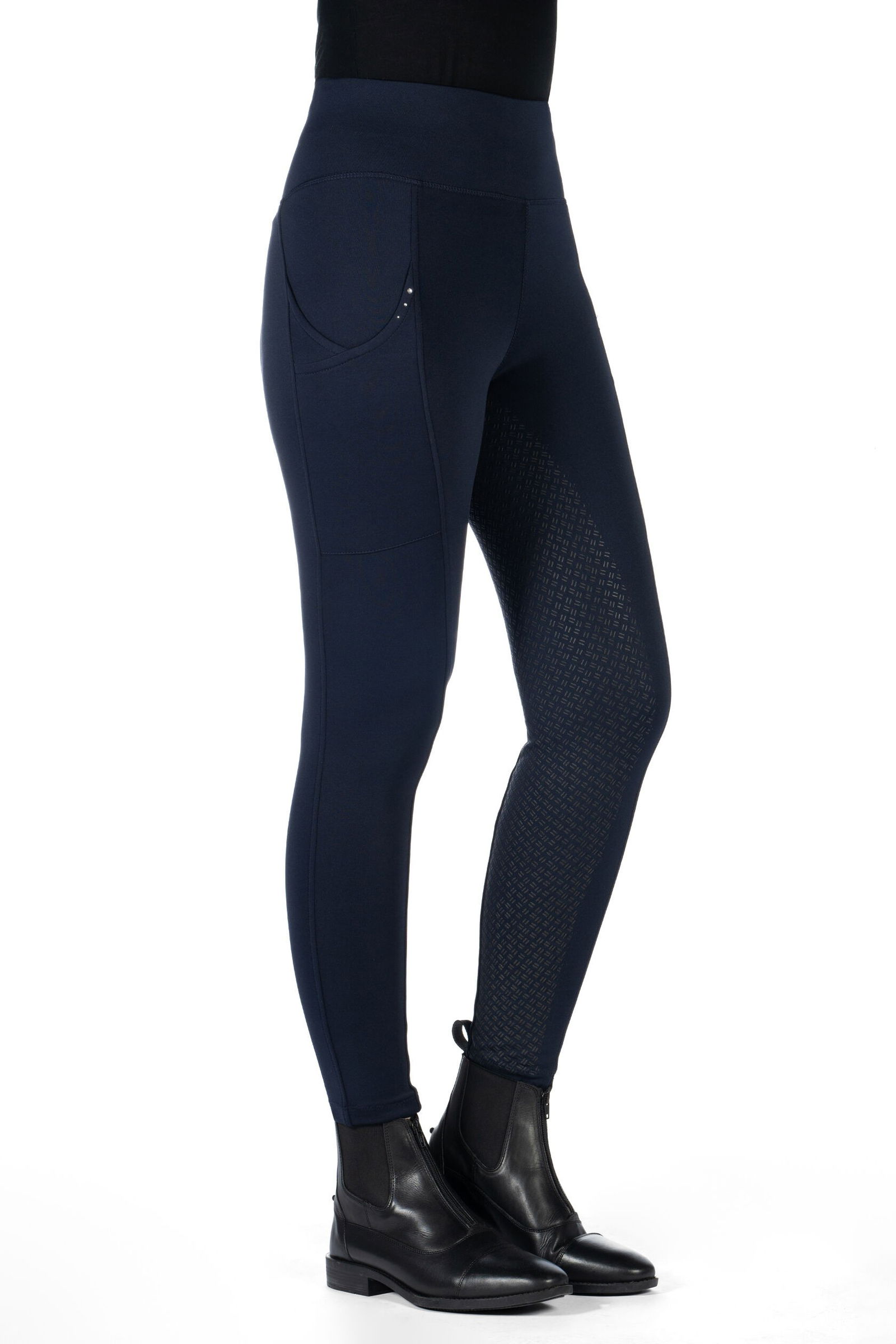 Leggins equitazione donna in tessuto a maglia con grip totale in silicone modello Cosy II - foto 4