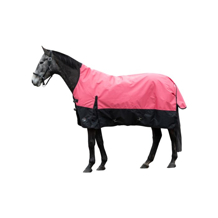PROMOZIONE Coperta da paddock per cavalli modello Norwich tessuto esterno 600 denari e imbottitura 300 g 155 CM ROSA/NERO - foto 1