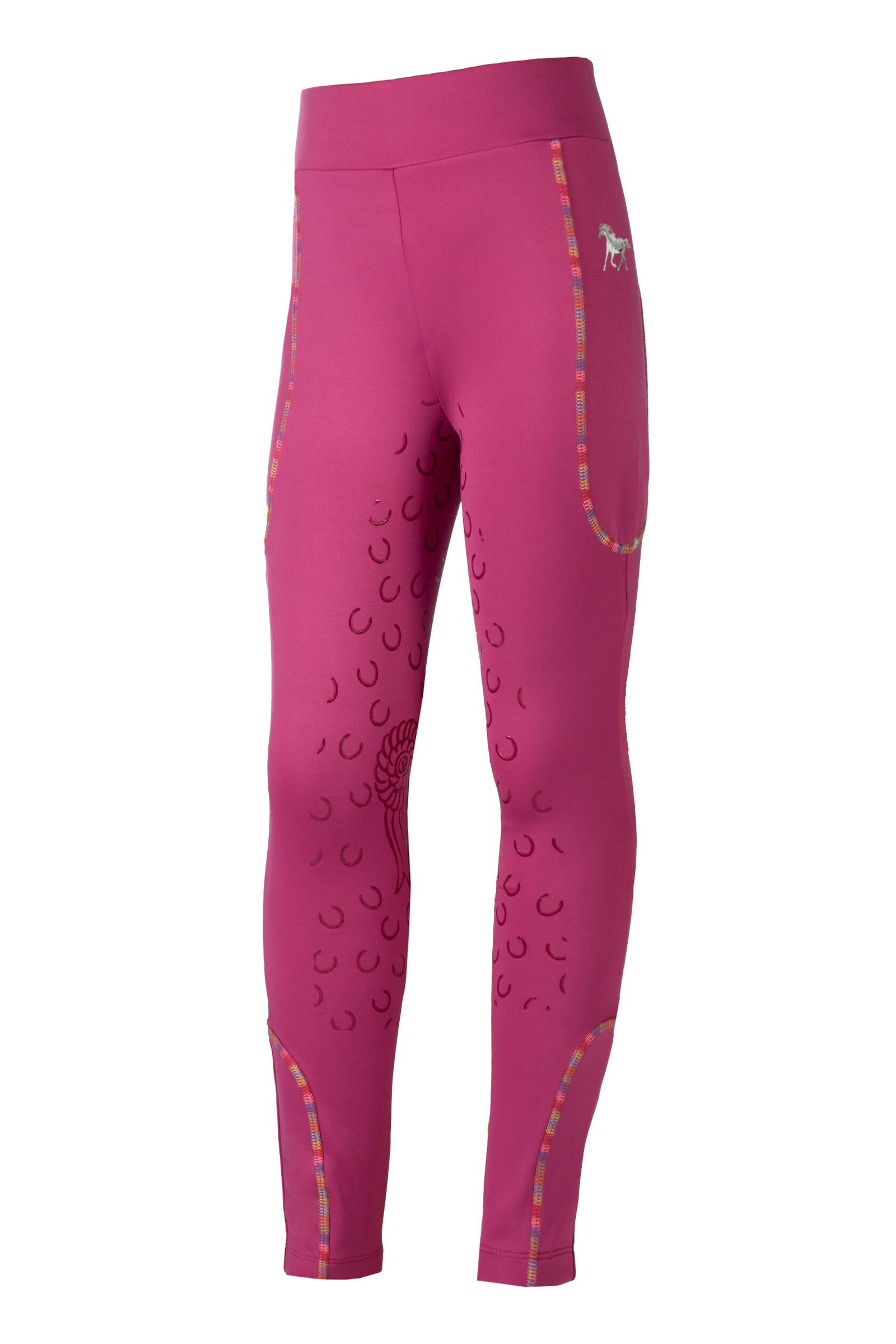 Leggings bambina equitazione modello Polly con silicone full grip e cucitura multicolor - foto 1