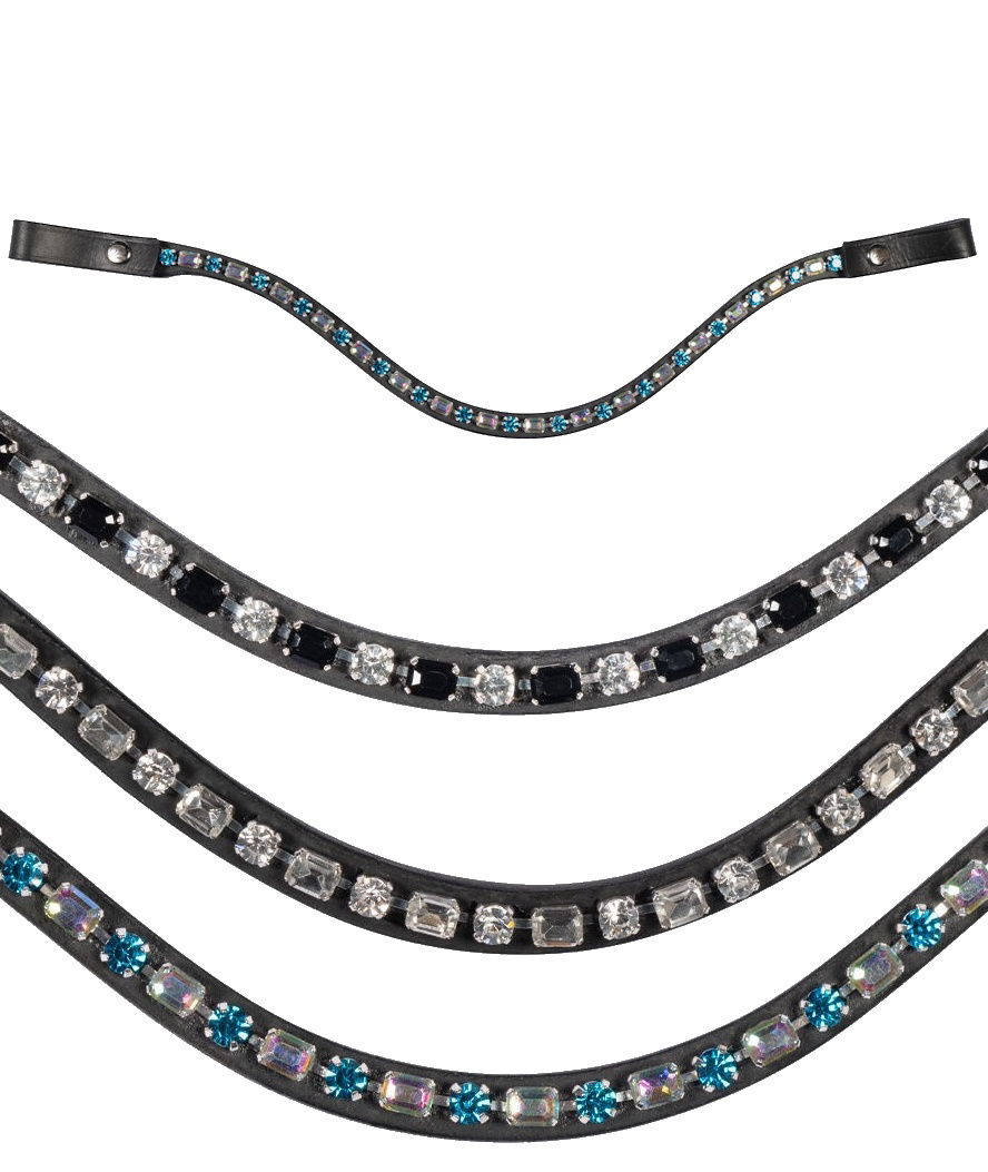 Frontalino in cuoio con brillanti decorativi modello Amazing
