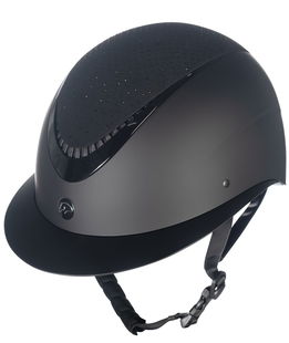 Cap da equitazione donna modello Alarion Diamond con strass e profilo lucido