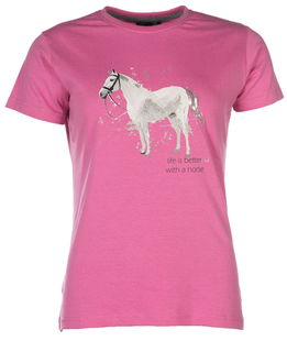 T-Shirt equitazione per bambine modello Sparkle con stampa cavallo e dettagli glitter