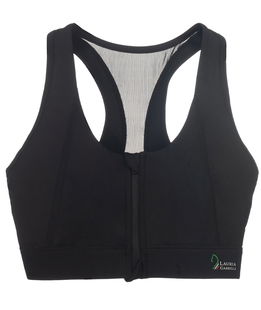 Reggiseno sportivo Amalfi con inserto in rete traspirant e zip frontale
