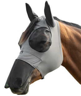 Maschera antimosche per cavalli con corpinaso e orecchie elastiche